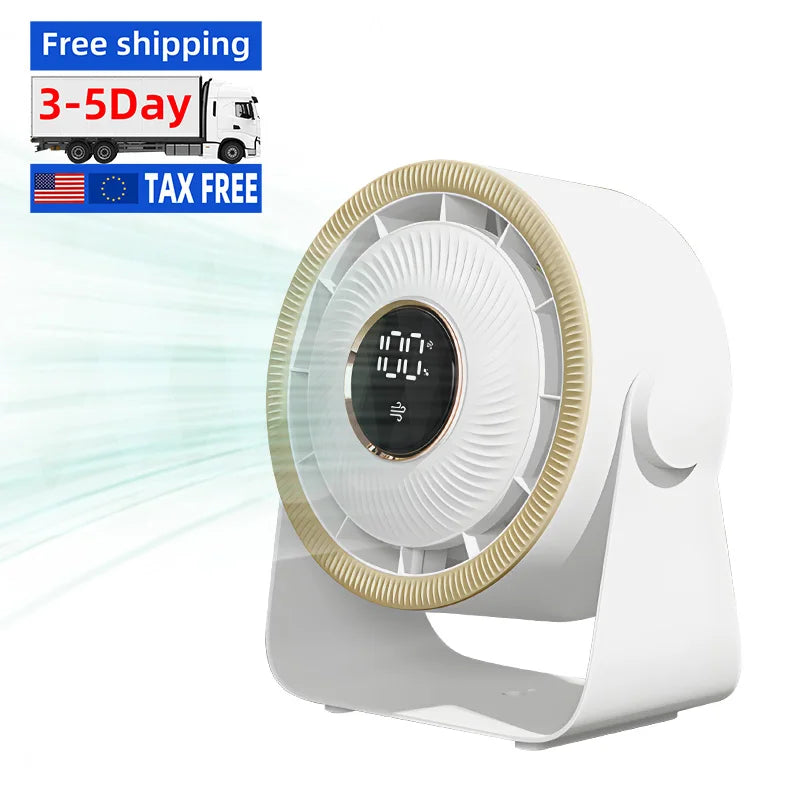 Desktop Small Fan - Portable With Led Light