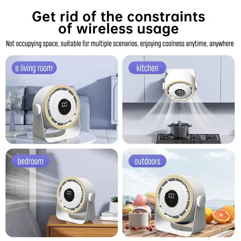 Desktop Small Fan - Portable With Led Light