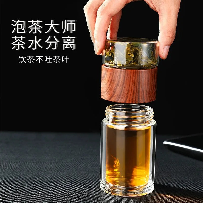 Double Layer Tea Cup Infuser Tumbler with Filter