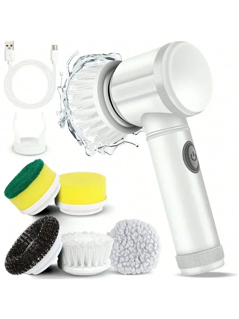 Cordless Spin Scrubber with 5 Replaceable Brush Heads