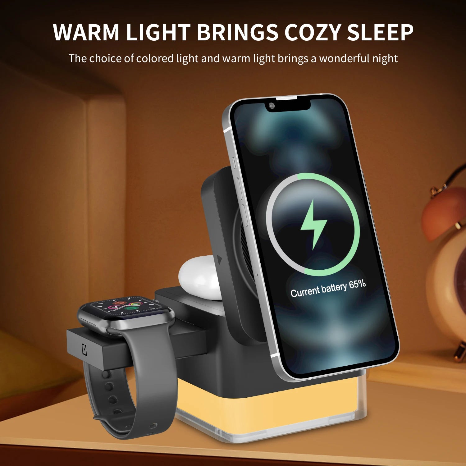 Three-in-one Multi-functional Wireless Magnetic Charger 15W