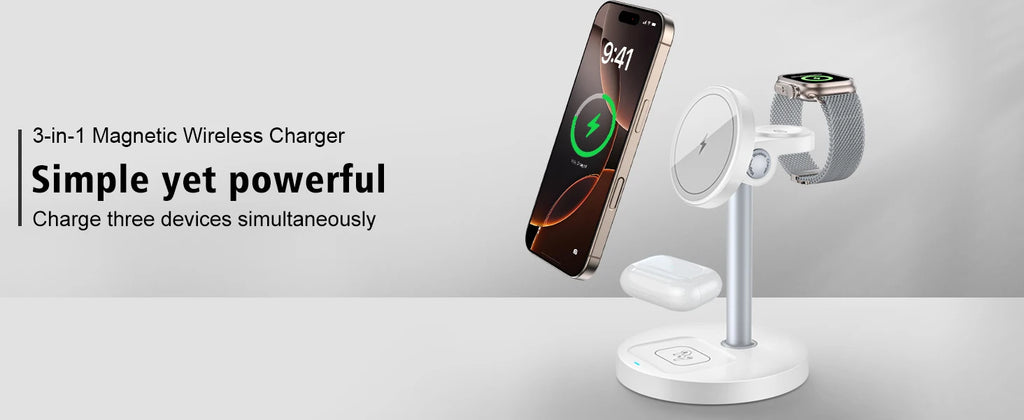 15W Fast Wireless Charger Stand 3-in-1