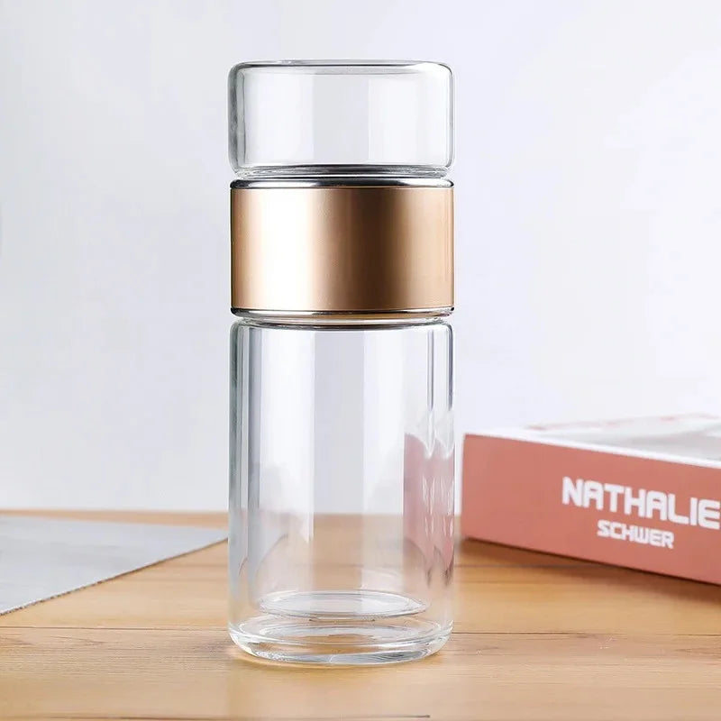 Double Layer Tea Cup Infuser Tumbler with Filter