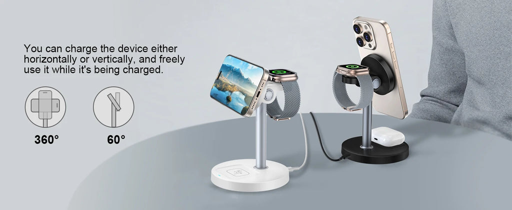 15W Fast Wireless Charger Stand 3-in-1