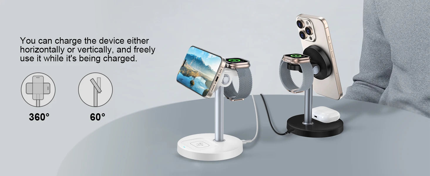15W Fast Wireless Charger Stand 3-in-1