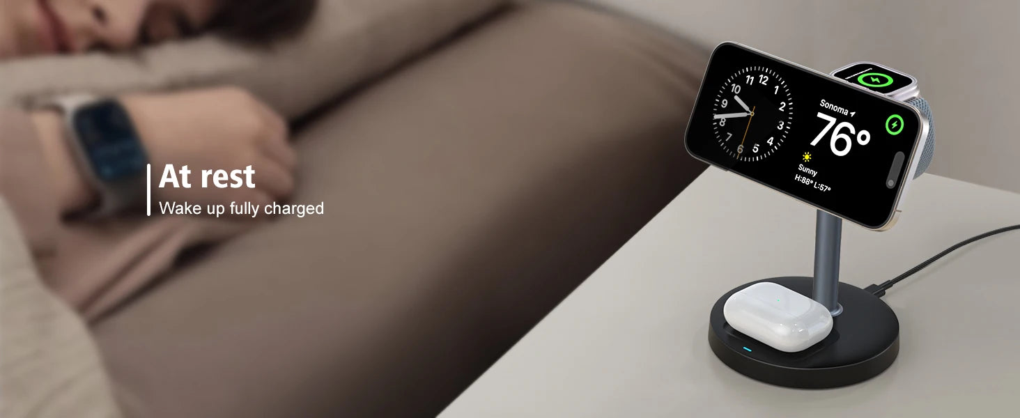 15W Fast Wireless Charger Stand 3-in-1