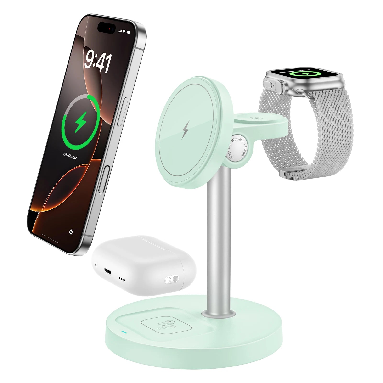 15W Fast Wireless Charger Stand 3-in-1