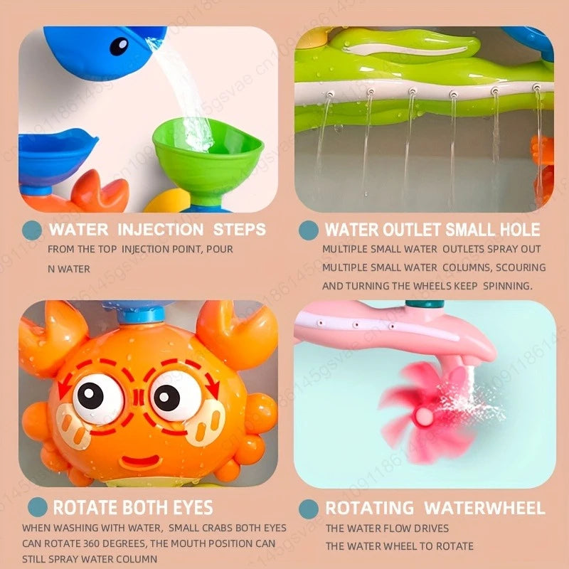 Baby Bathtub Water Play Set Rotating Sprinkler