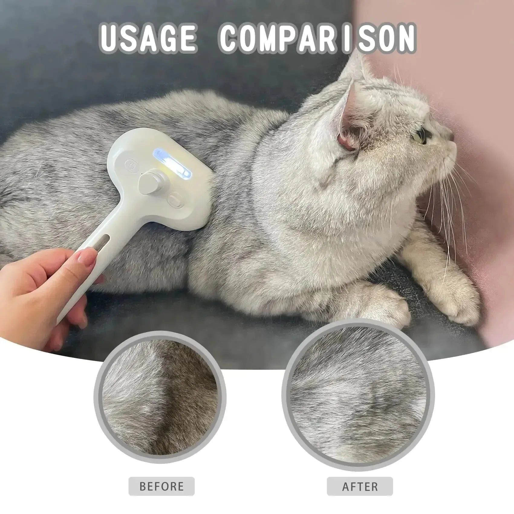 Steamy Spray Massage Comb for Pets