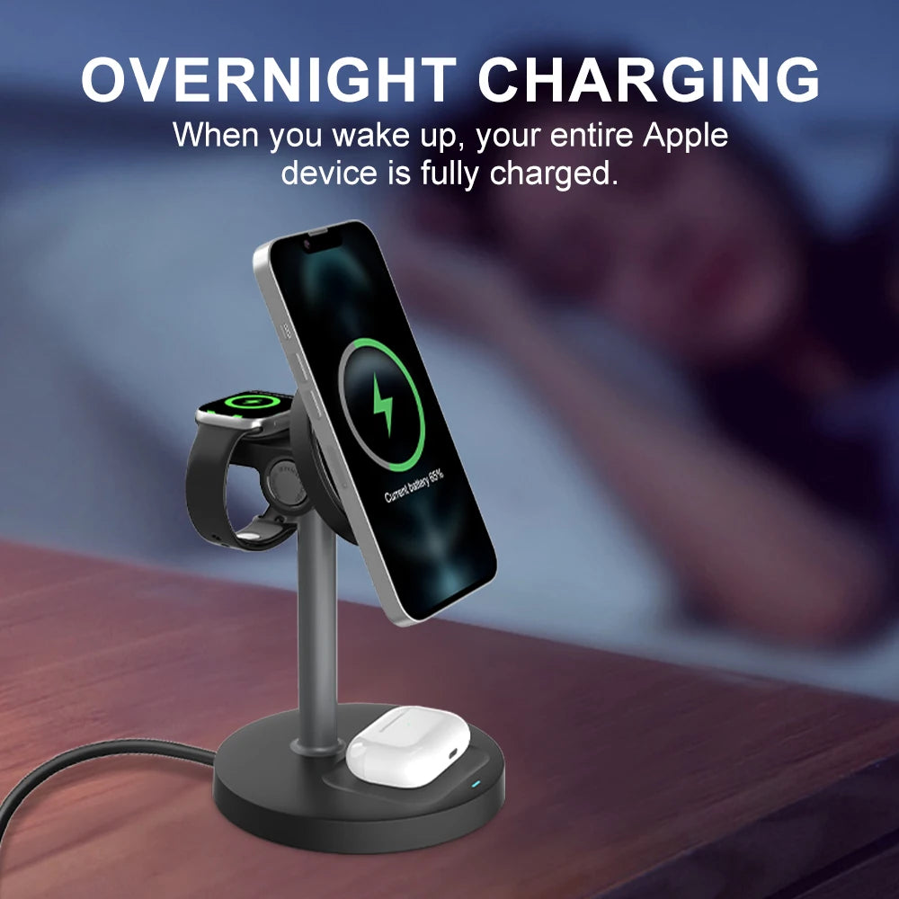 15W Fast Wireless Charger Stand 3-in-1