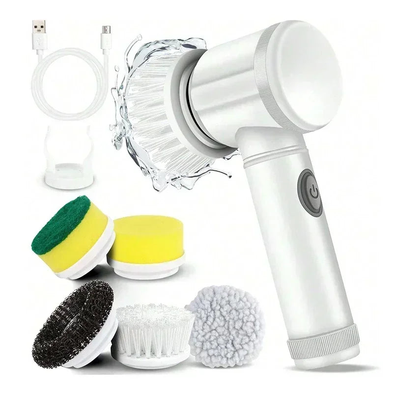 Cordless Spin Scrubber with 5 Replaceable Brush Heads