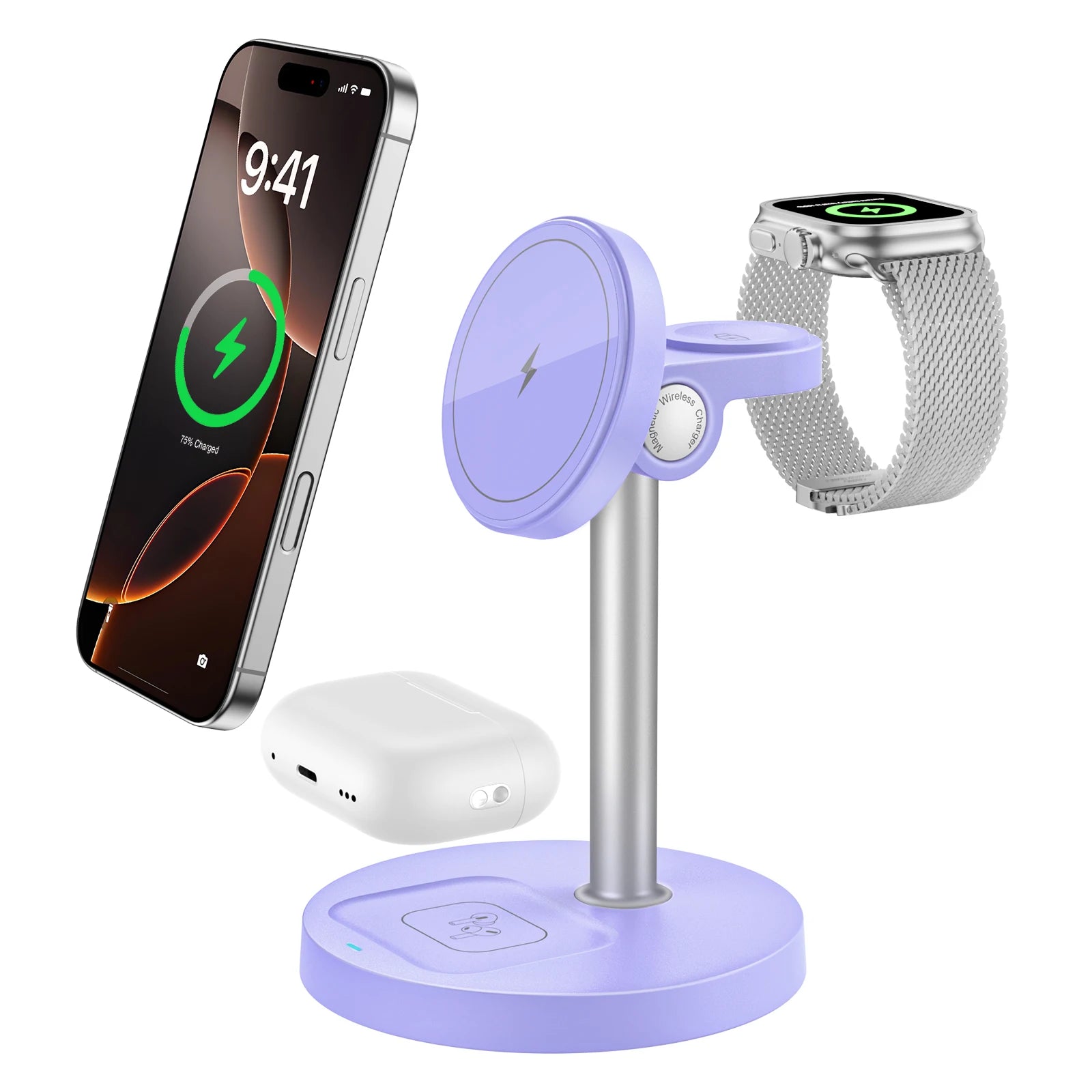 15W Fast Wireless Charger Stand 3-in-1