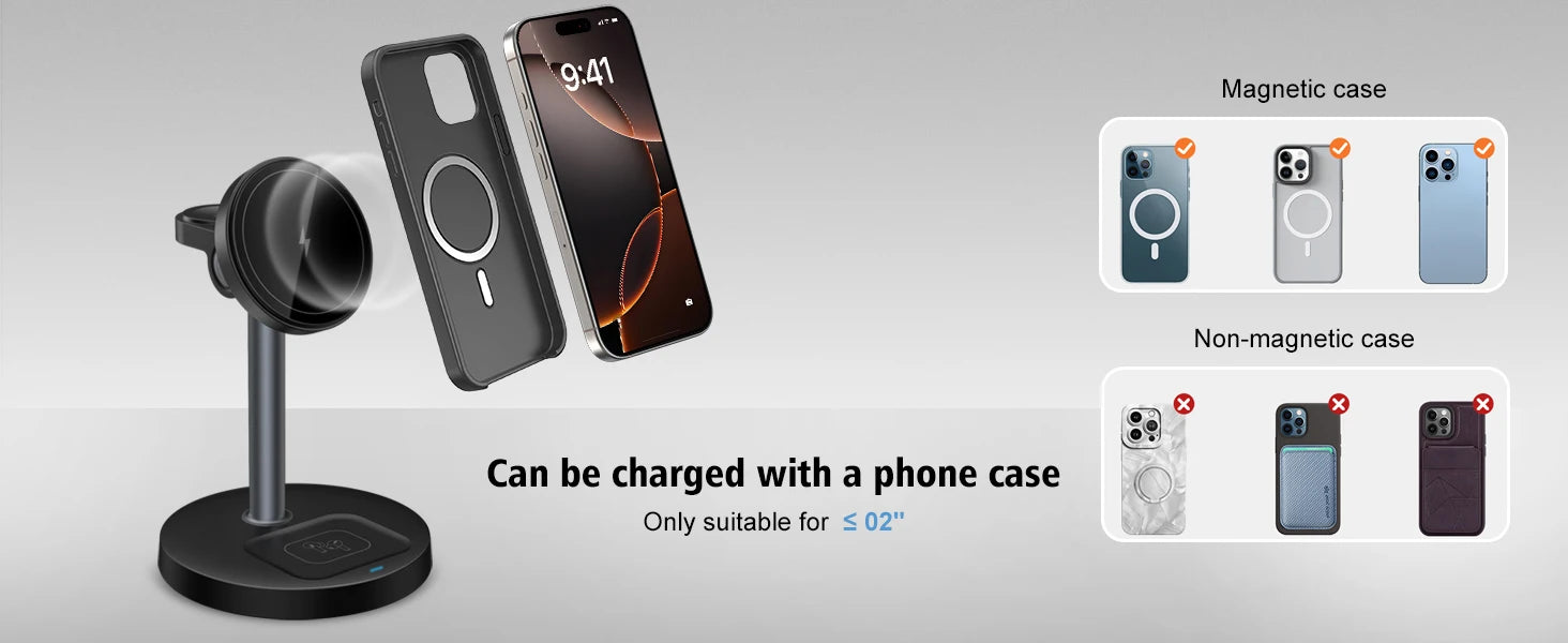 15W Fast Wireless Charger Stand 3-in-1