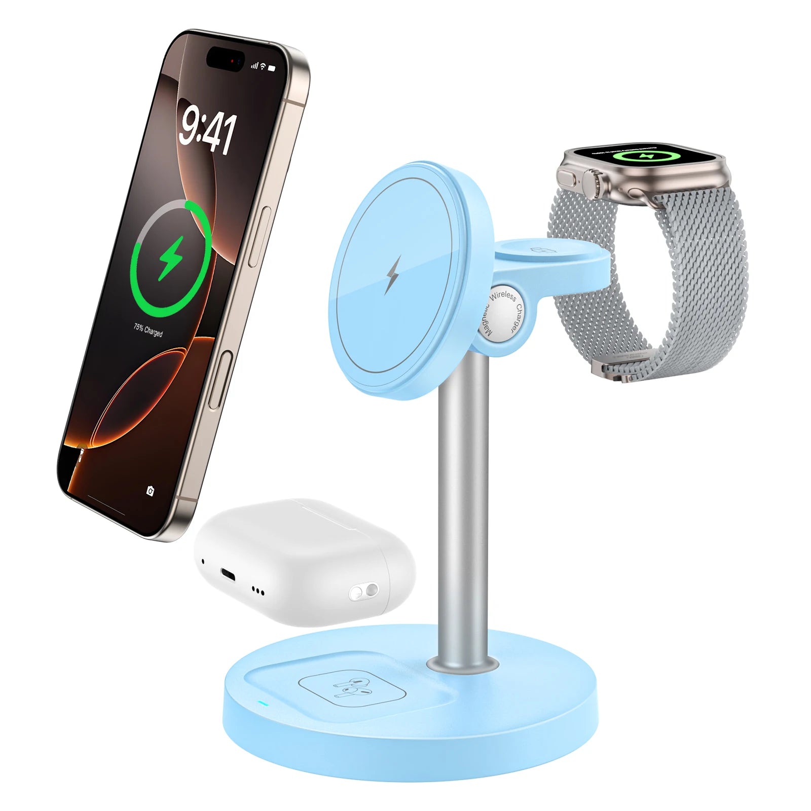 15W Fast Wireless Charger Stand 3-in-1