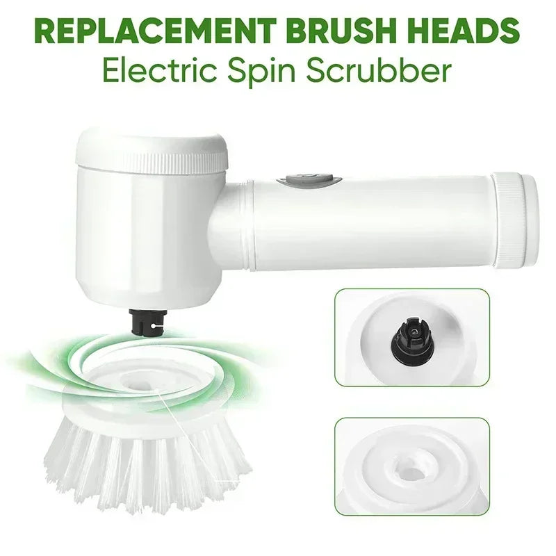 Cordless Spin Scrubber with 5 Replaceable Brush Heads